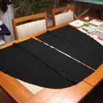 Costume Club suit to tailcoat, flaps laid out ready to sew